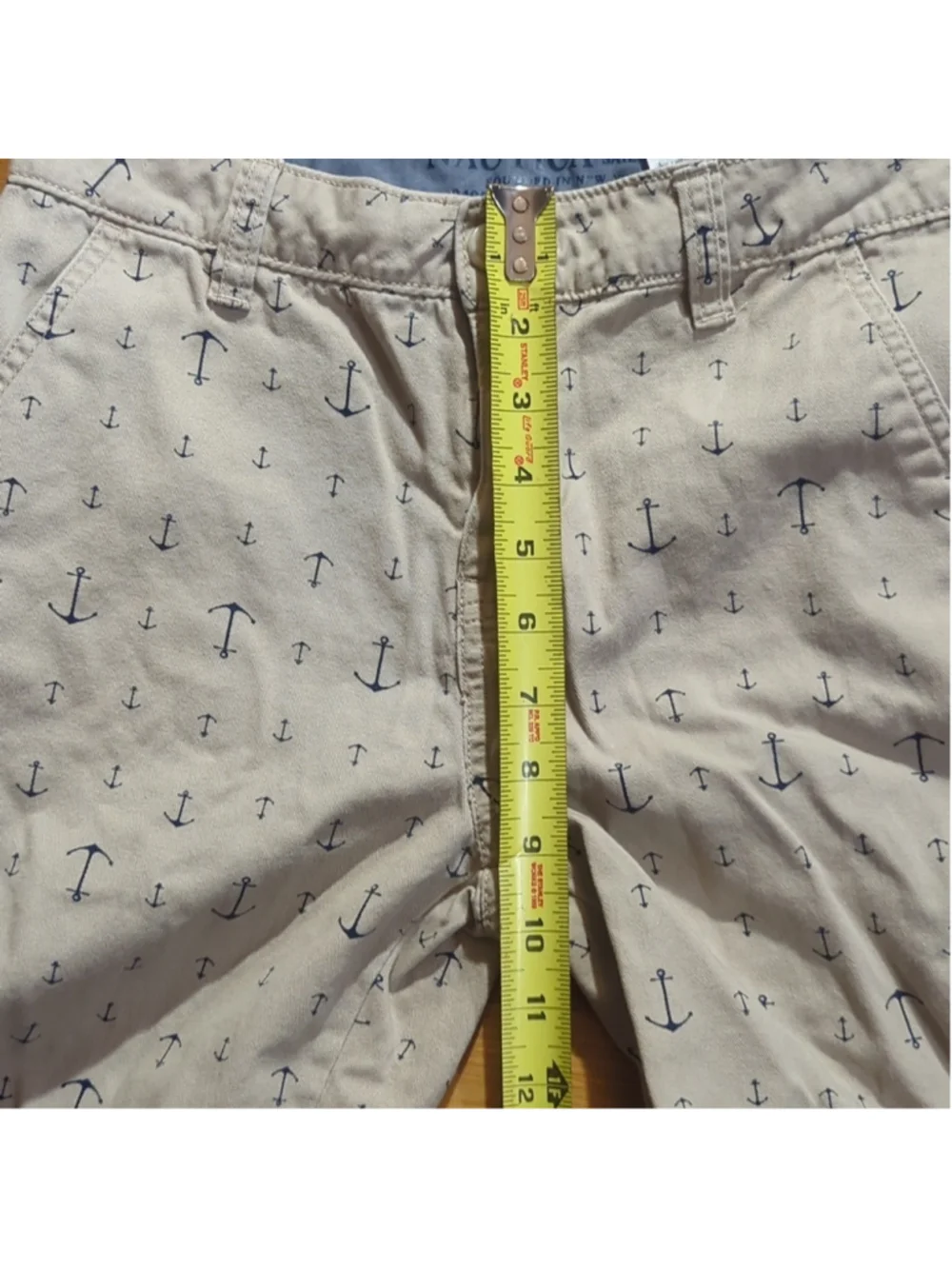 Nautica Boys Chino Shorts Size 14 Anchor Print
